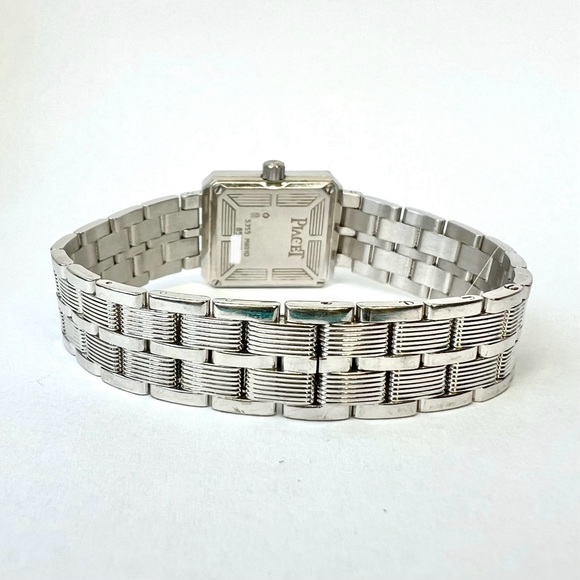 PIAGET PROTOCOLE Quartz 20mm 18K White Gold FACTORY DIAMONDS Watch - Picture 8 of 8